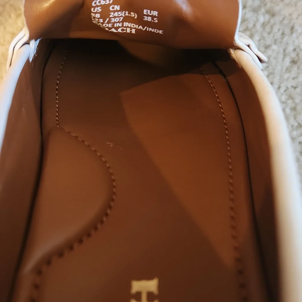 Coach Mona White Leather Driver Loafers - Picture 4 of 6